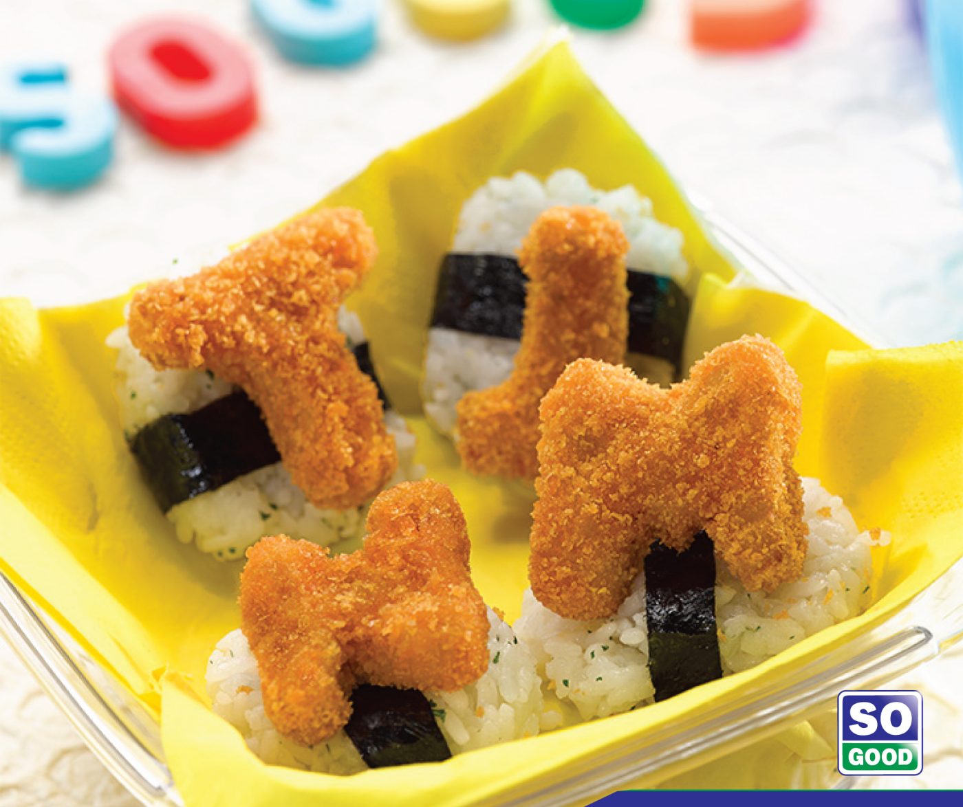 Image Alphabet Onigiri With So Good Chicken Nugget